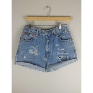 Distressed vintage Calvin Klein highwaisted shorts